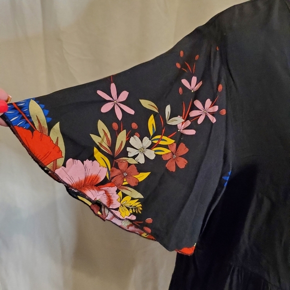 SHEIN Women's Floral Print Sleeve Peplum Blouse - Picture 10 of 12